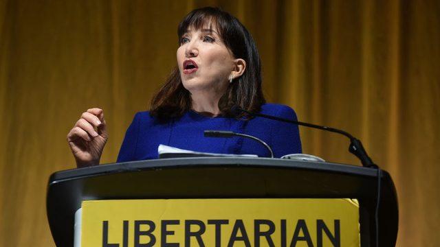 Ms Jorgensen is the first female Libertarian nominee