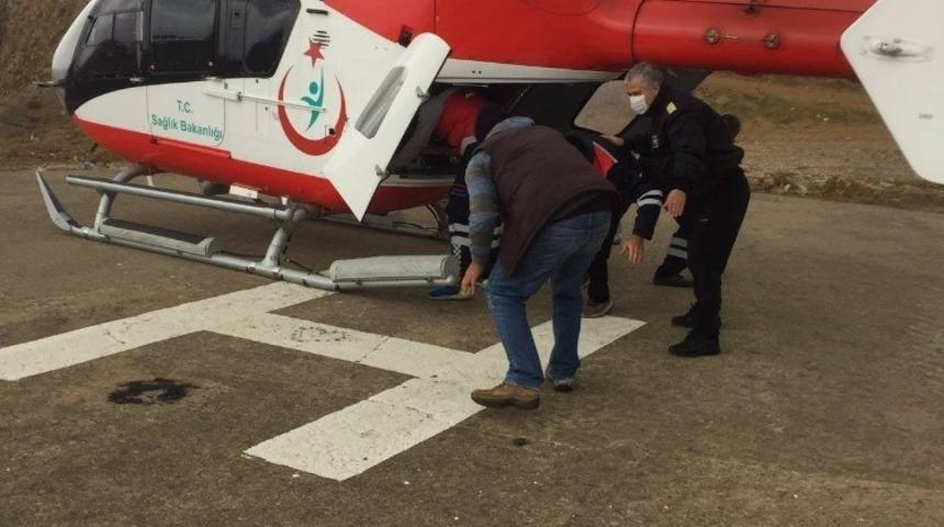 Helikopter Ambulans Bandırma’ya havalandı