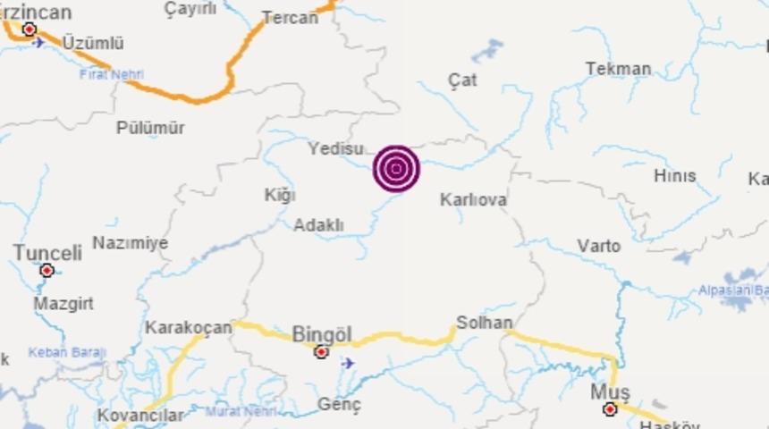 Bingöl'de 4,2 büyüklüğünde deprem
