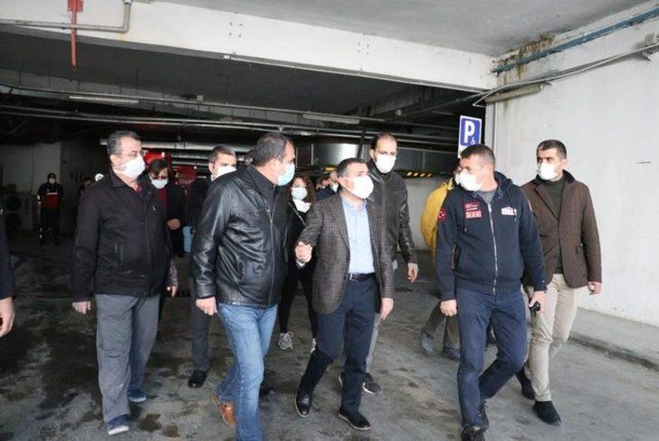 Vali Atay yangın çıkan hastanede incelemelerde bulundu G3