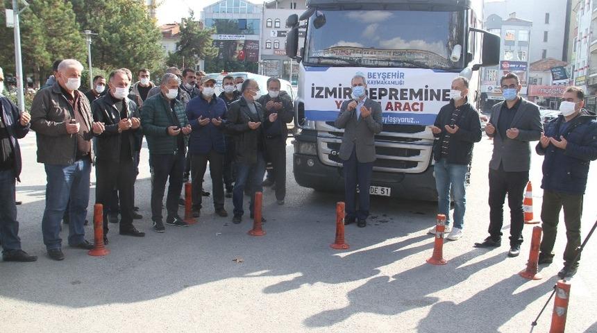 Beyşehir&rsquo;den yardım tırı dualarla İzmir&rsquo;e yola &ccedil;ıktı