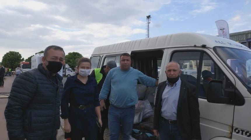 Buldan havluları depremzedelere ulaştı