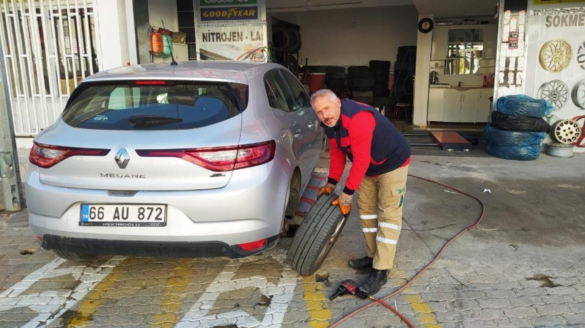 Yozgat&rsquo;ta kış lastiği mesaisi başladı