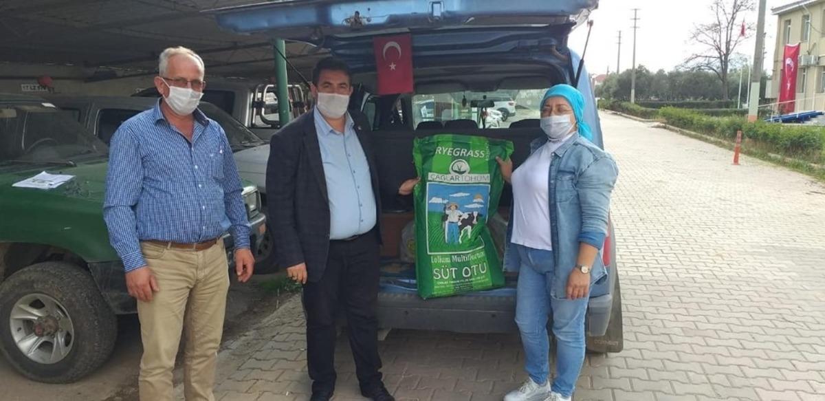 Bigalı &ccedil;ift&ccedil;ilere, İtalyan &ccedil;im tohumu dağıtıldı