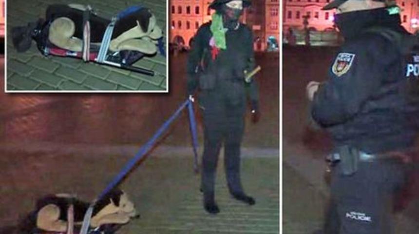 Bakan bir daha baktı! Oyuncak köpeği yürüyüşe çıkardı 