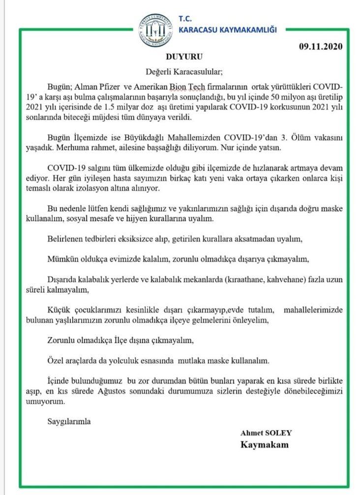 Karacasu’da korona virüs 3 ölüme yol açtı G3