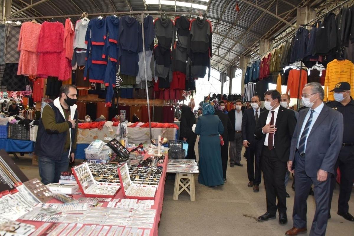 Başkan Kılca ve Kaymakam Parlar&rsquo;dan korona vir&uuml;s denetimi