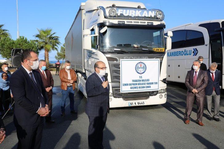 İzmir’e yardım tırları Akçaabat’tan yola çıktı G1