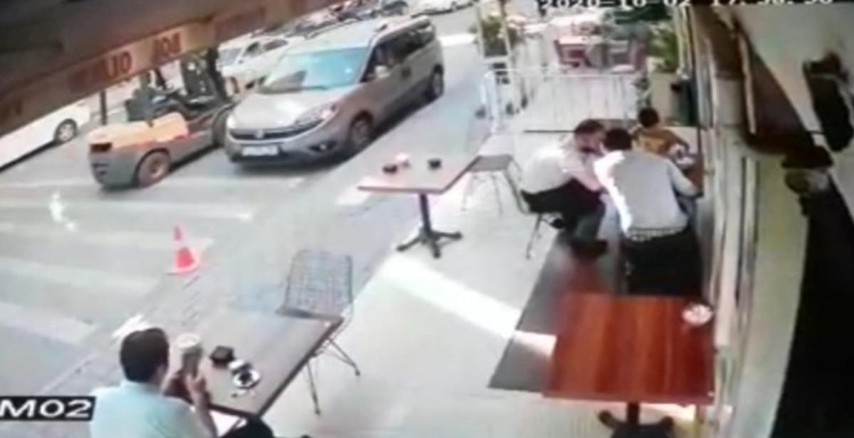 Kağıthane&rsquo;de forkliftin 9 yaşındaki kıza &ccedil;arpma anı kamerada