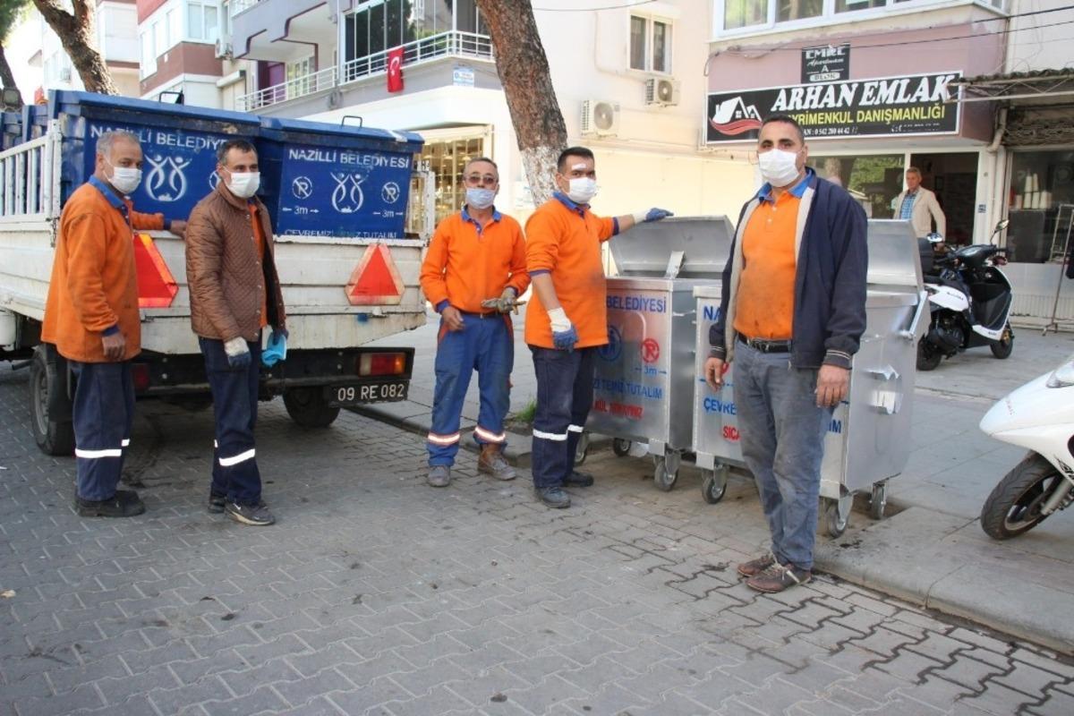 Nazilli&rsquo;de &ccedil;&ouml;p konteynerleri yenileniyor