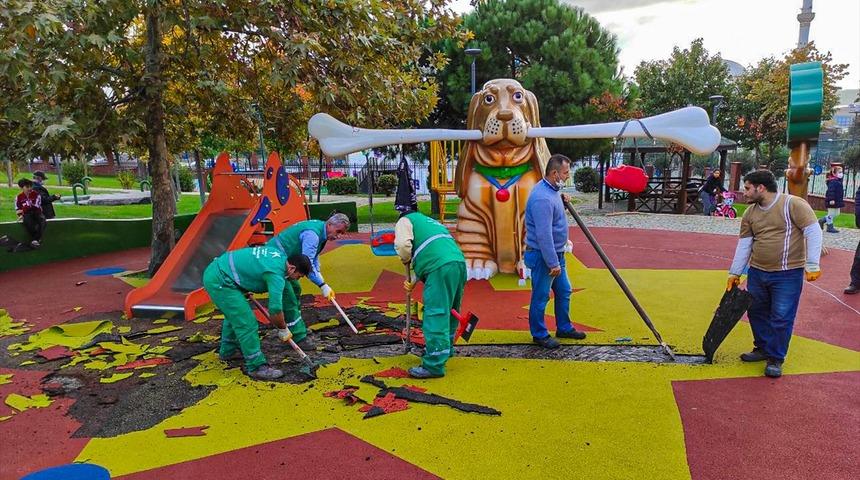 Çocuk parkında terör örgütü sembollerini andıran görsellerle ilgili soruşturma