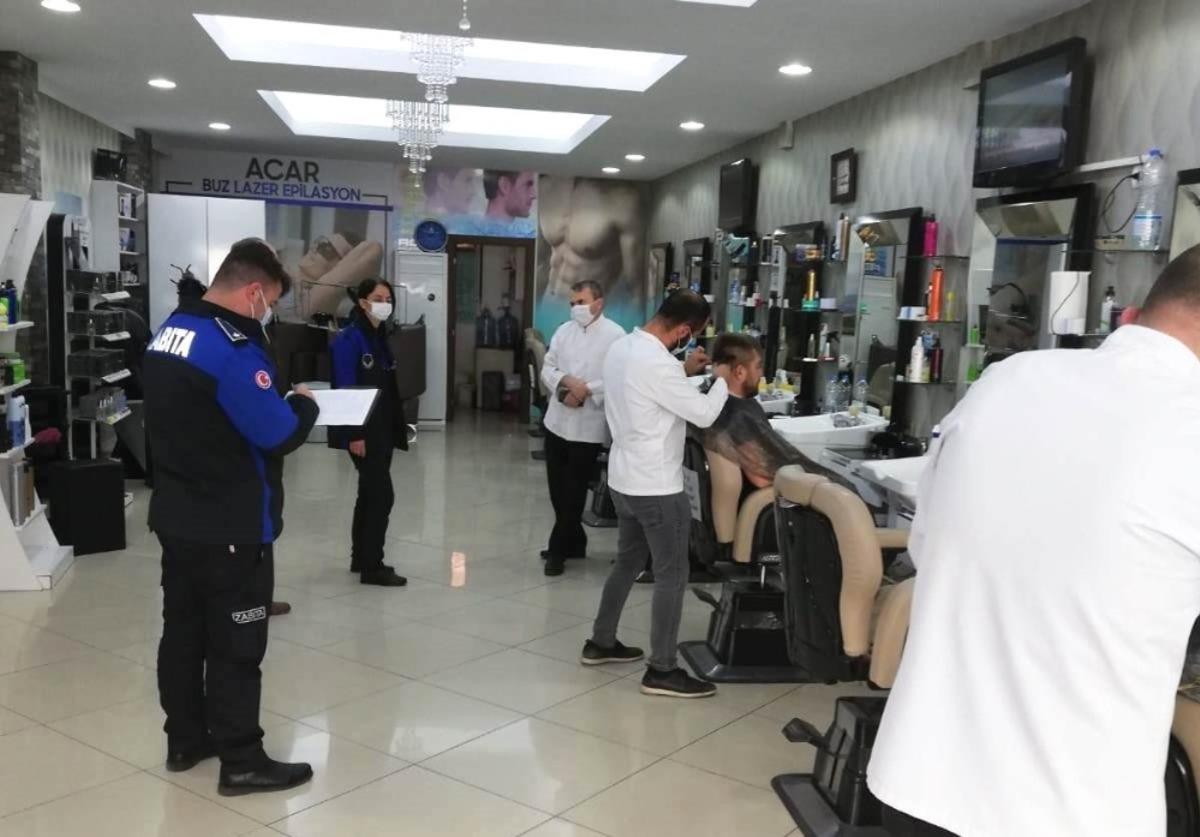 Kuaf&ouml;r ve berberlere Covid-19 denetimi