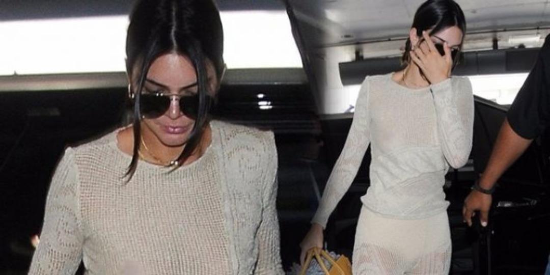 Kendall Jenner dışarı s&uuml;tyensiz &ccedil;ıktı