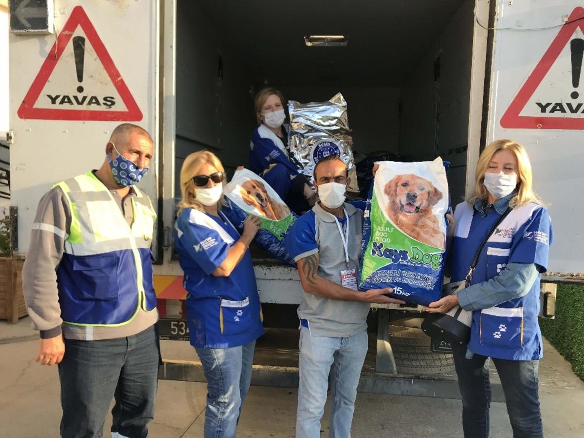 Bayraklı&rsquo;da depremden etkilenen sokak hayvanlarına 1 bu&ccedil;uk ton kuru mama