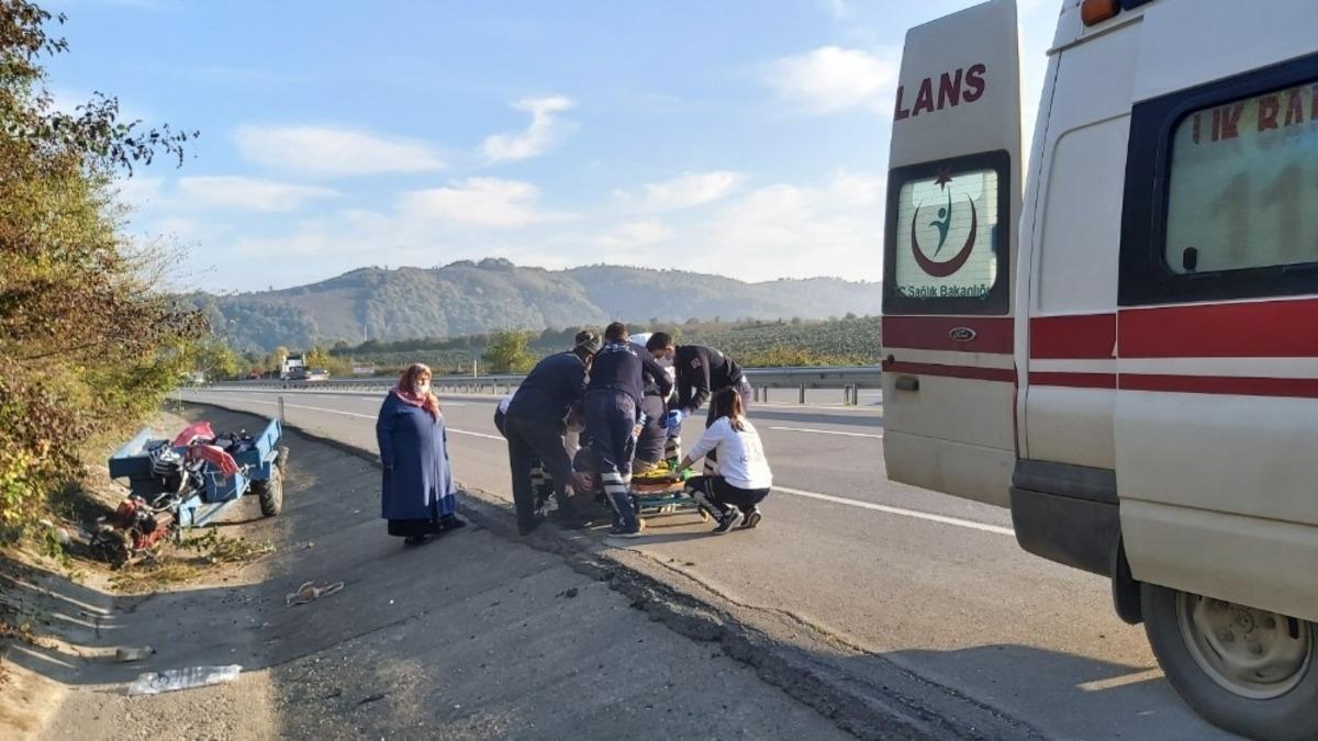 Yoldan &ccedil;ıkan patpat yağmursuyu kanalına d&uuml;şt&uuml;: 1 yaralı