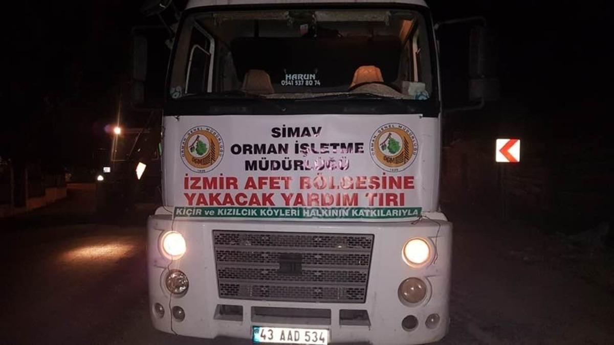 Depremzedelere Simav&rsquo;dan odun yardımı