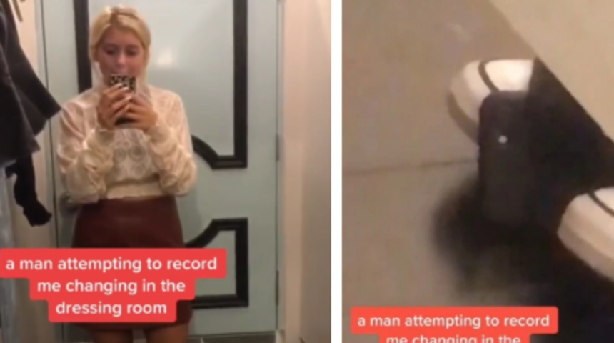 Soyunma odasında kendini çeken adamı böyle yakaladı