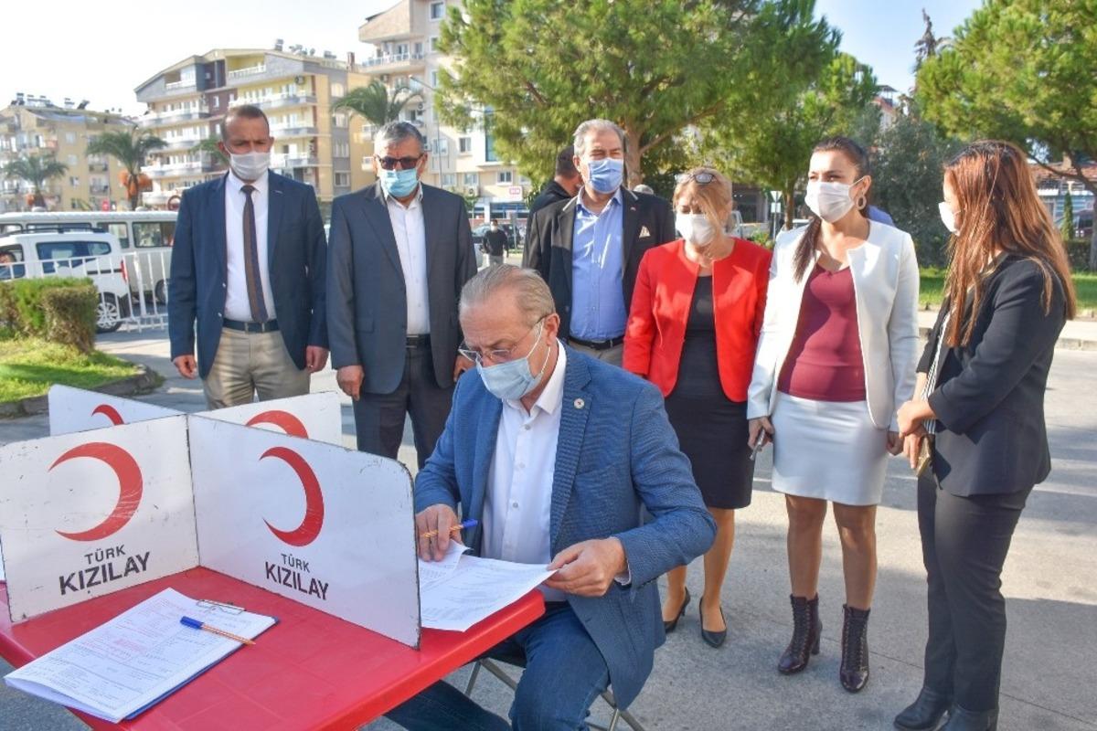 Başkan Atabay&rsquo;dan kan bağışına destek