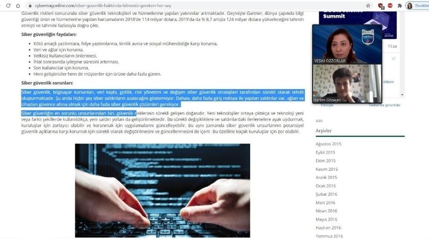 T&uuml;rkiye siber zeka bilgi yarışması