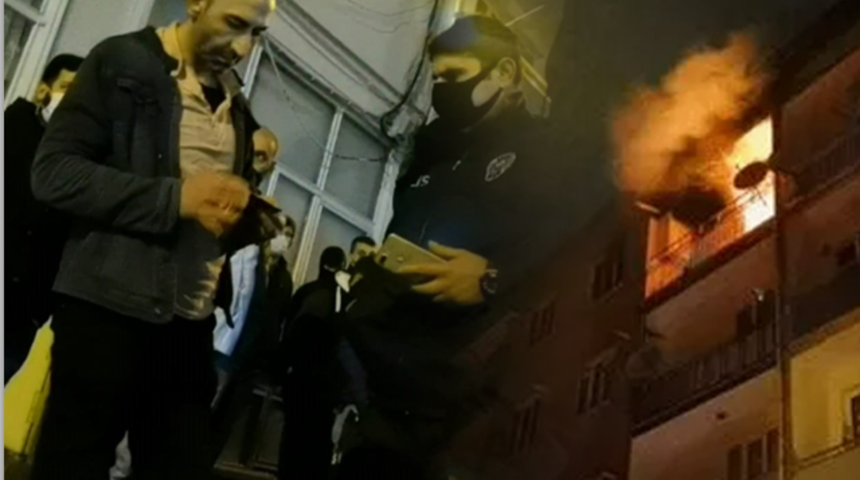 Bursa'da yanan evini endişe i&ccedil;inde izleyen kişiye maske ihlali cezası