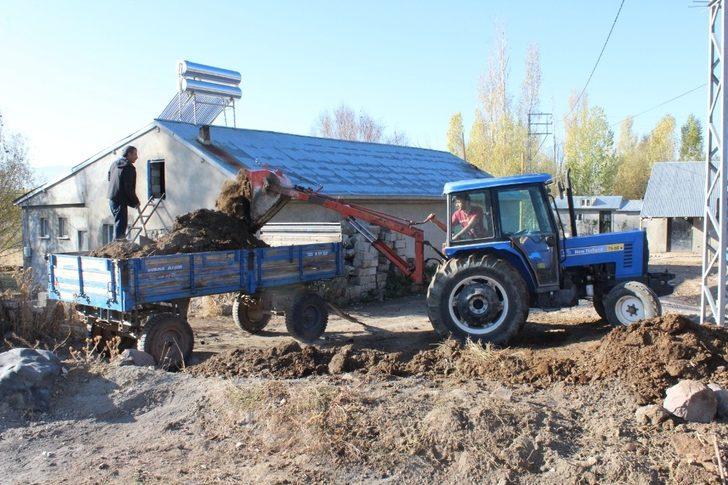 Ağrılı çiftçiler topraktan verim almak için hayvan gübresi kullanıyor G1