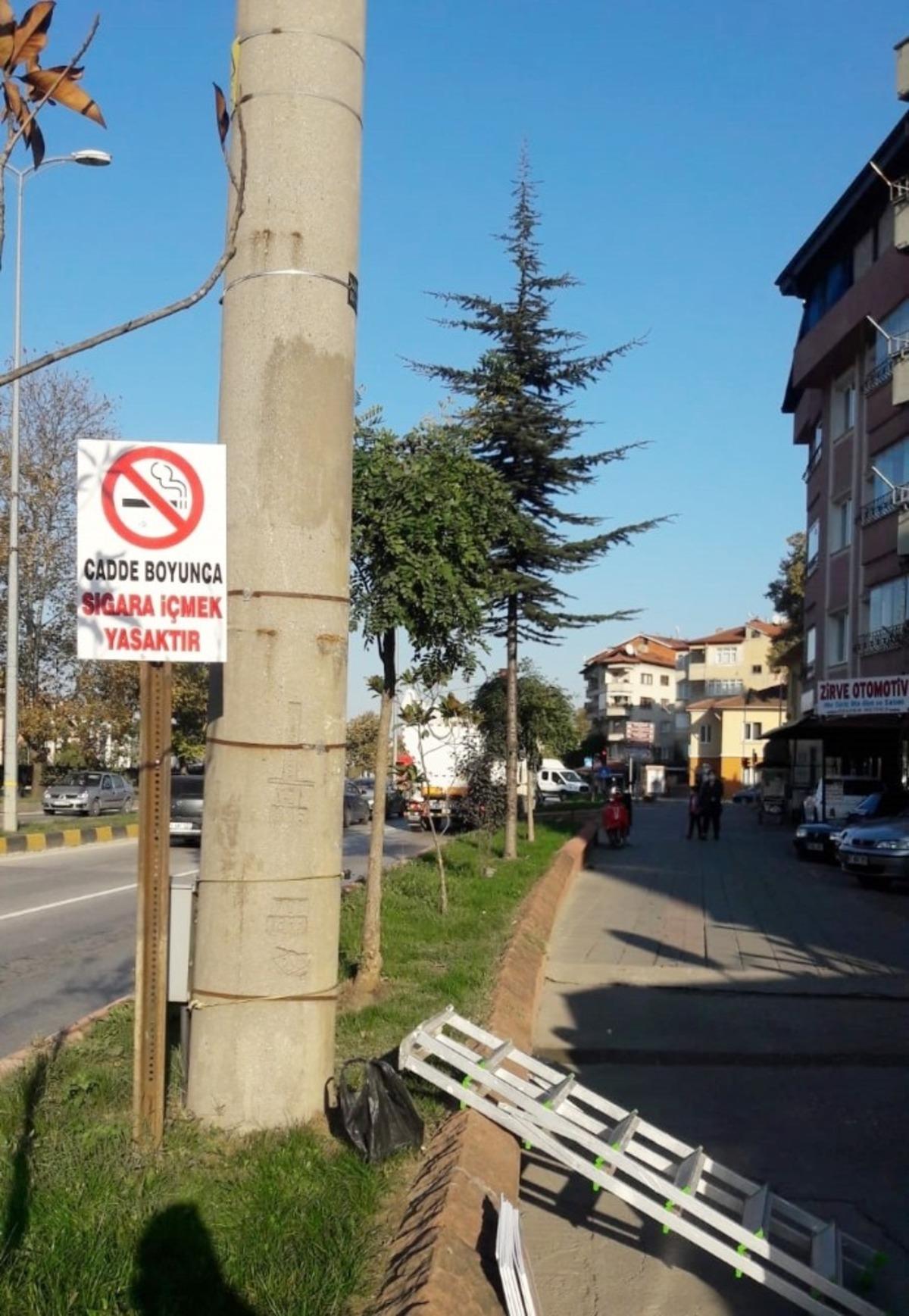 Belediyeden yasak alanlara uyarı tabelası