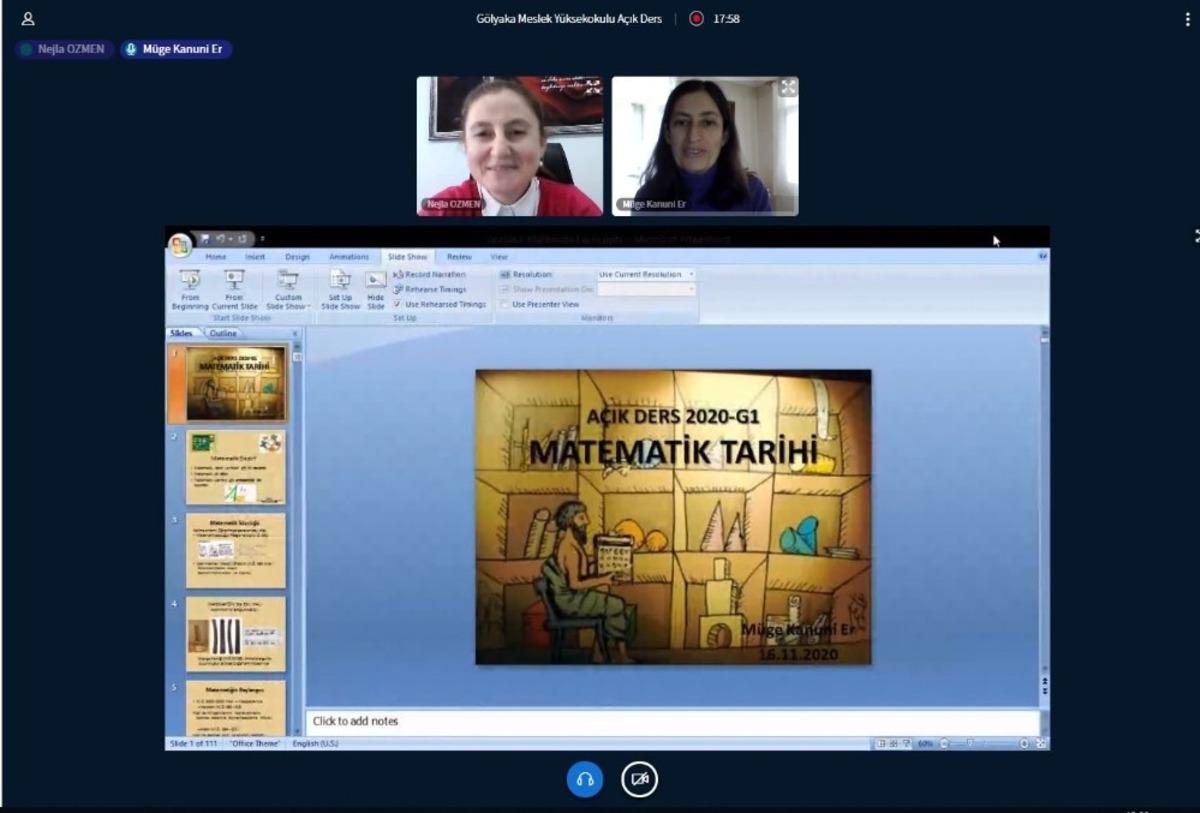A&ccedil;ık derste matematik tarihi anlatıldı
