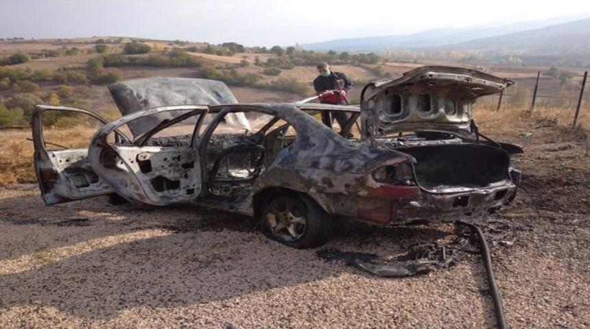 Amasya’da otomobil yangını