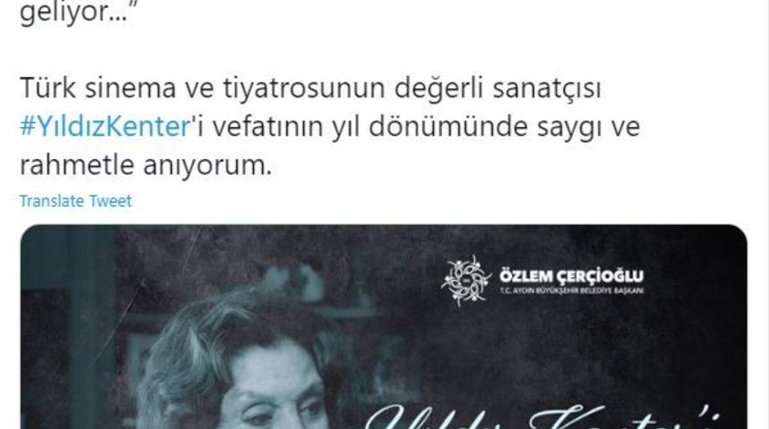 Başkan Çerçioğlu, Yıldız Kenter’i andı