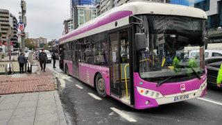 Şişli'de otobüste çıkan yangın paniğe neden oldu