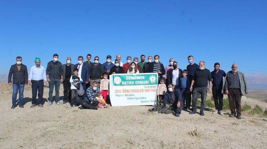 &Ouml;ğretmenlerin diktiği fidanlar toprakla buluştu