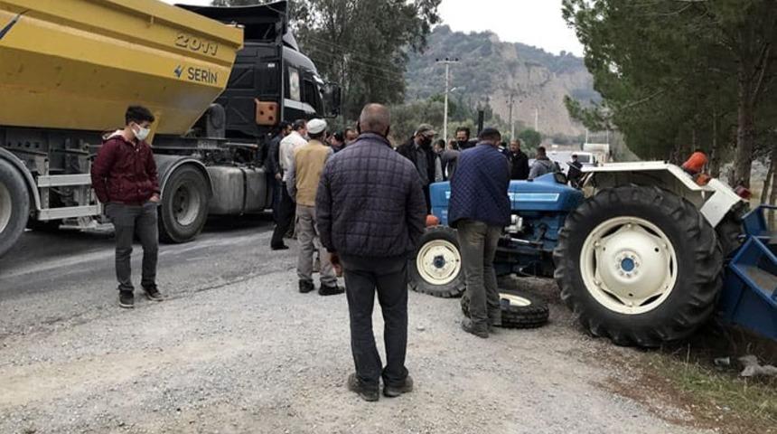 Hafriyat kamyonu trakt&ouml;r&uuml; metrelerce s&uuml;r&uuml;kledi: 1 &ouml;l&uuml;