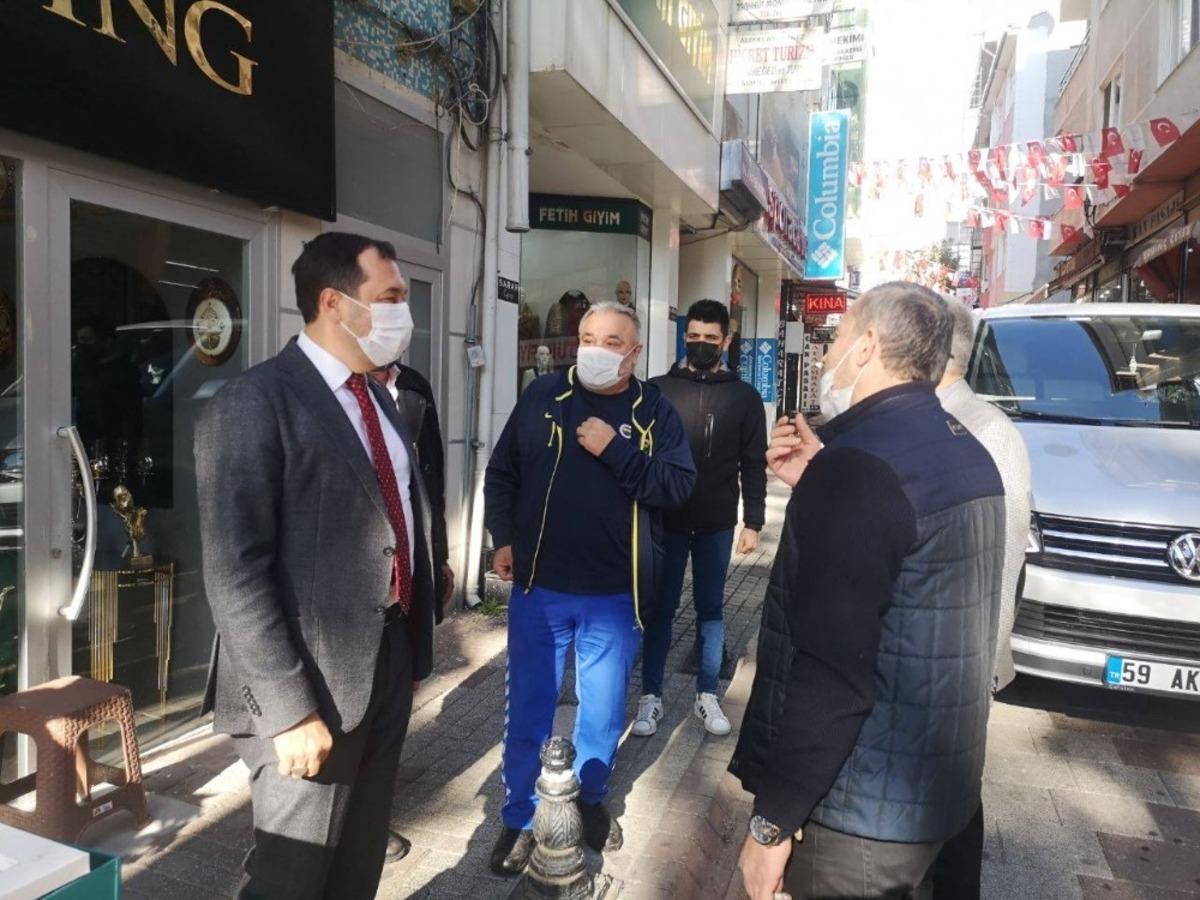 &Ccedil;arşı esnafına salgın hatırlatması