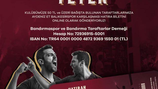 Bandırmaspor’dan derbi için hatıra bileti kampanyası