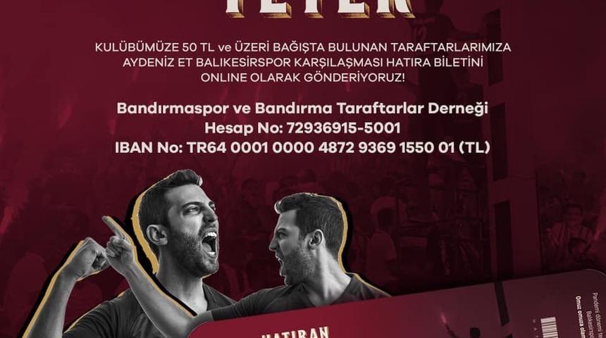 Bandırmaspor’dan derbi için hatıra bileti kampanyası
