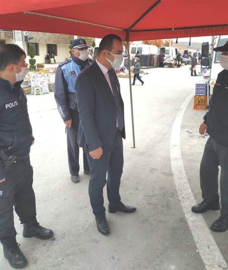 Kaymakam Güven’den pazar yerinde Covid-19 denetimi G3