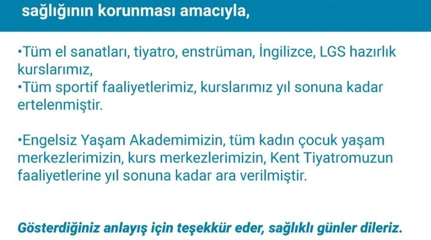 Merkezefendi Belediyesi yıl sonuna kadar b&uuml;t&uuml;n faaliyetlere ara verdi