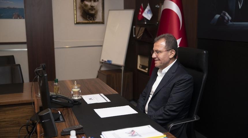 Başkan Se&ccedil;er, RESLOG proje ekibiyle online g&ouml;r&uuml;şt&uuml;