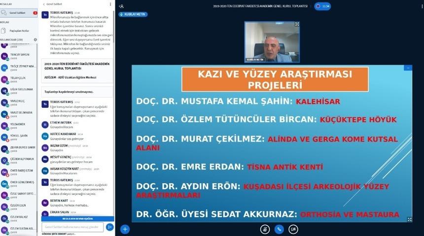 ADÜ Fen Edebiyat Fakültesi 2019-2020 Akademik Kurulu çevrimiçi olarak gerçekleşti