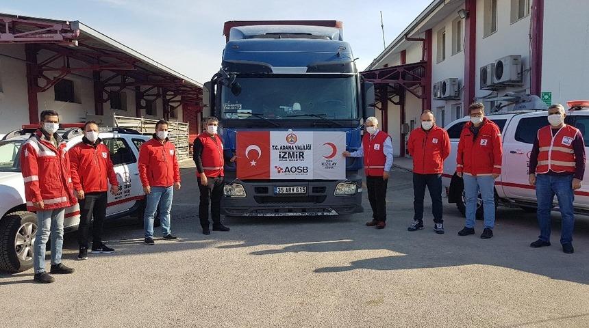 Adana’dan İzmir’e tır dolusu kuru gıda