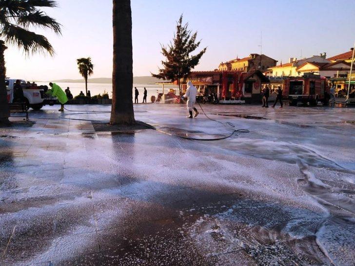 Ayvalık’ta itfaiyesinden Covid-19 temizliği G3