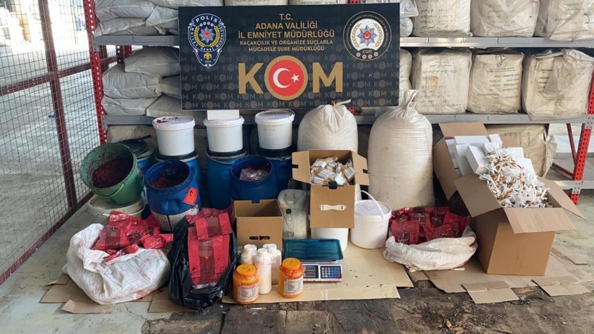 Adana&rsquo;da nargile t&uuml;t&uuml;n&uuml; imalathanesine baskın