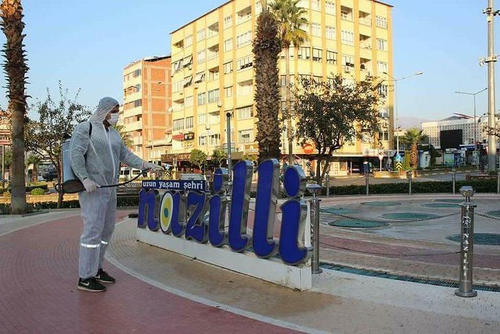 Nazilli sokakları dezenfekte ediliyor G1