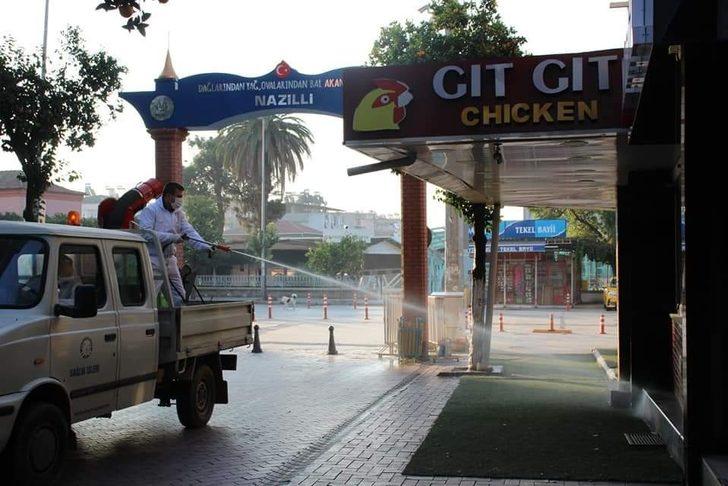 Nazilli sokakları dezenfekte ediliyor G2