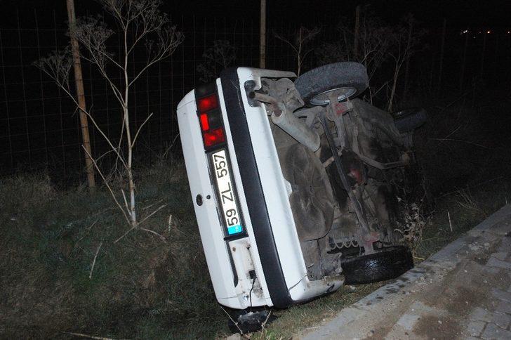Sokağa çıkma kısıtlamasında kaza: Şarampole devrilen otomobil sürücüsü yaralandı G2