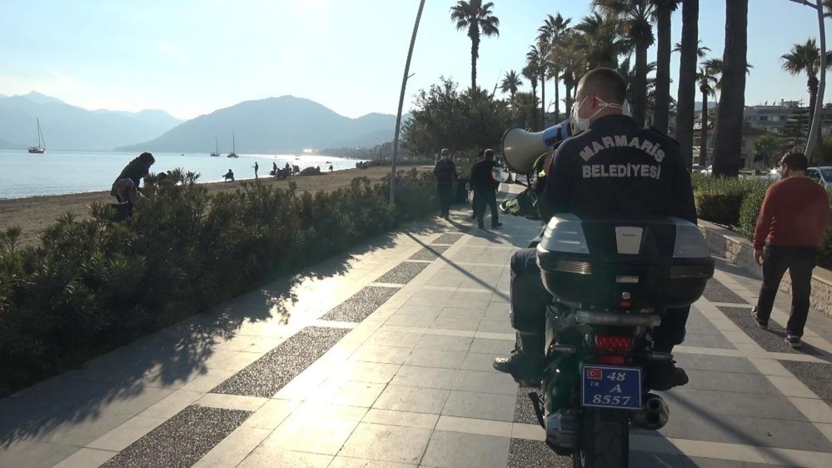 Marmaris&rsquo;te emniyetten ve zabıtadan megafonlu uyarı