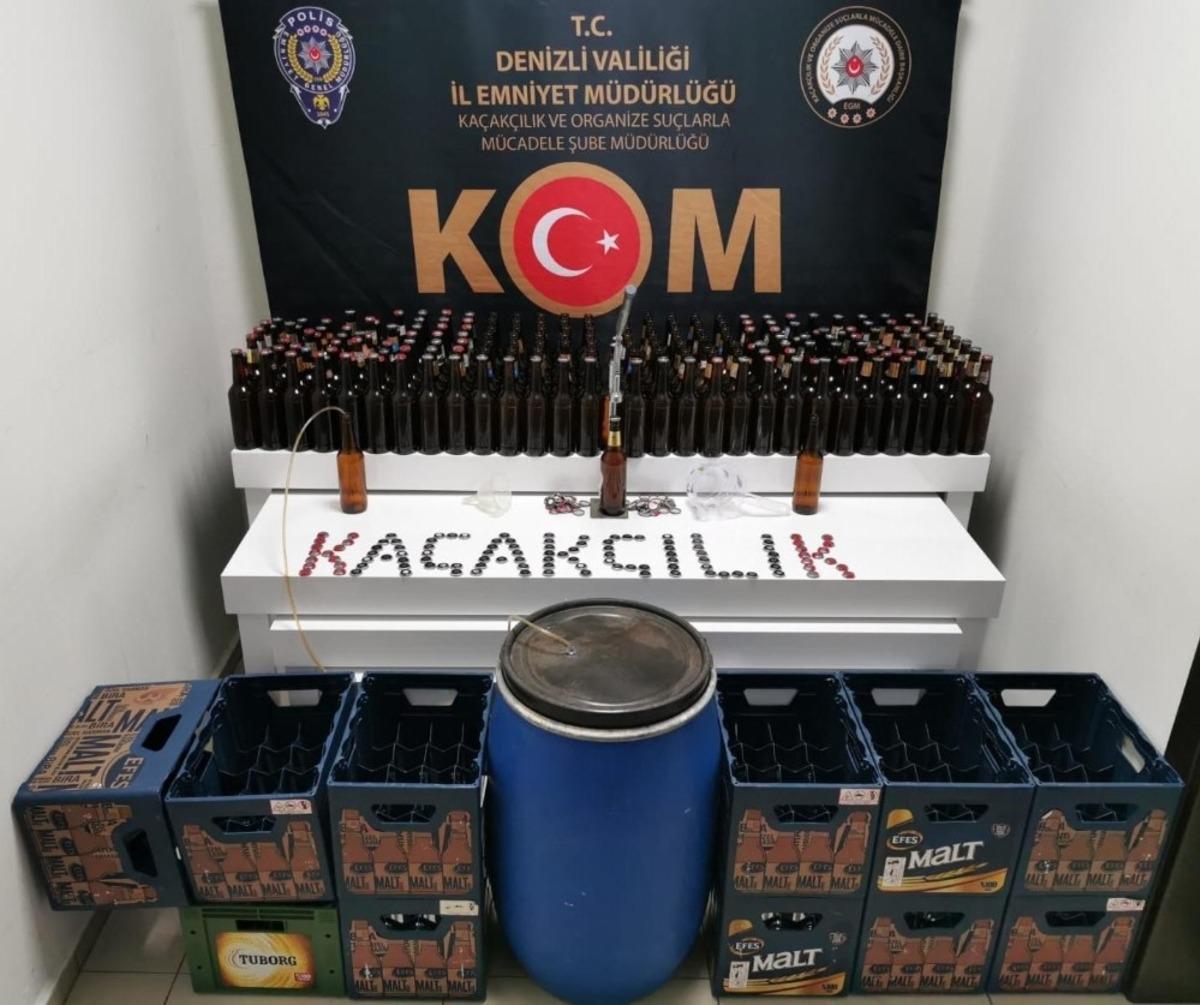 Evini sahte alkol &uuml;retim at&ouml;lyesine &ccedil;evirdi