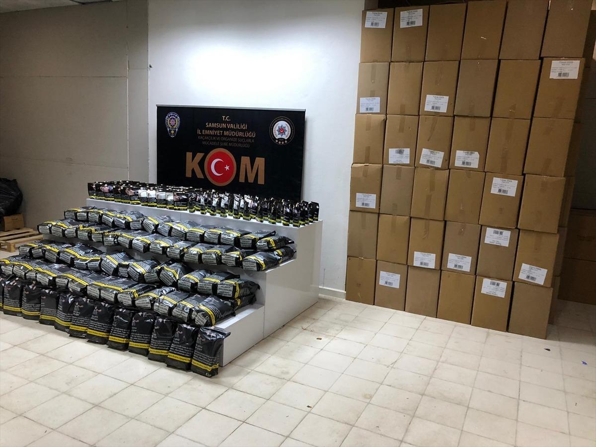 Samsun'da 2 bin 555 paket sahte bandroll&uuml; t&uuml;t&uuml;n ele ge&ccedil;irildi