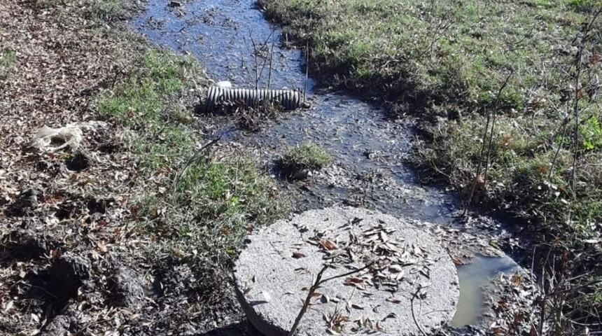 Kanalizasyon sızıntısı mahallelinin tepkisine neden oldu