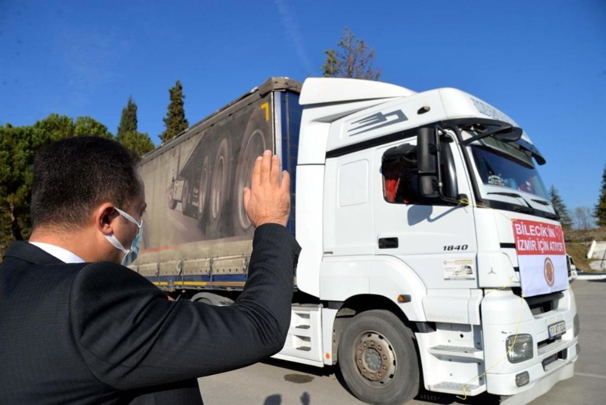 Bilecik&rsquo;ten yardım tırı İzmir&rsquo;e uğurlandı